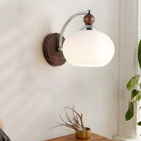 Contemporary Mushroom Glass Shade Wall Light