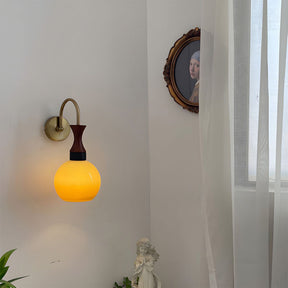 Retro Yellow Bowl Glass Simplicity Wall Light