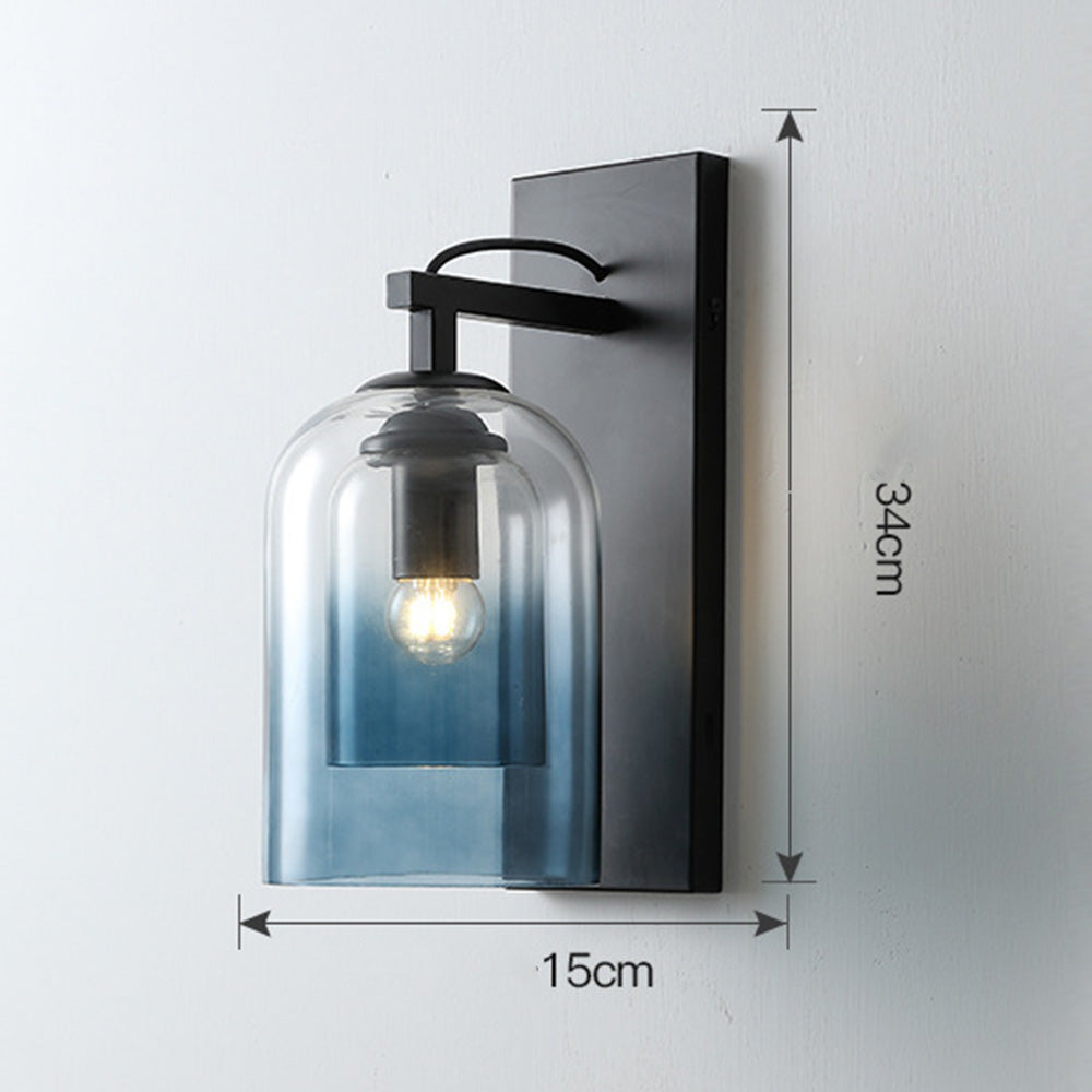 Scandinavian Cylinder Clear Double Glass Layer Wall Light