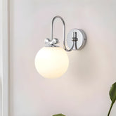 French Cream White Glass Wall Lamp