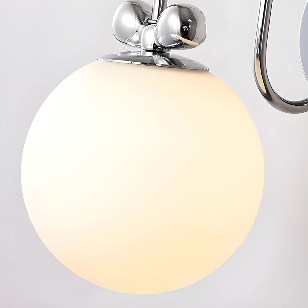 French Cream White Glass Wall Lamp