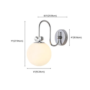 French Cream White Glass Wall Lamp