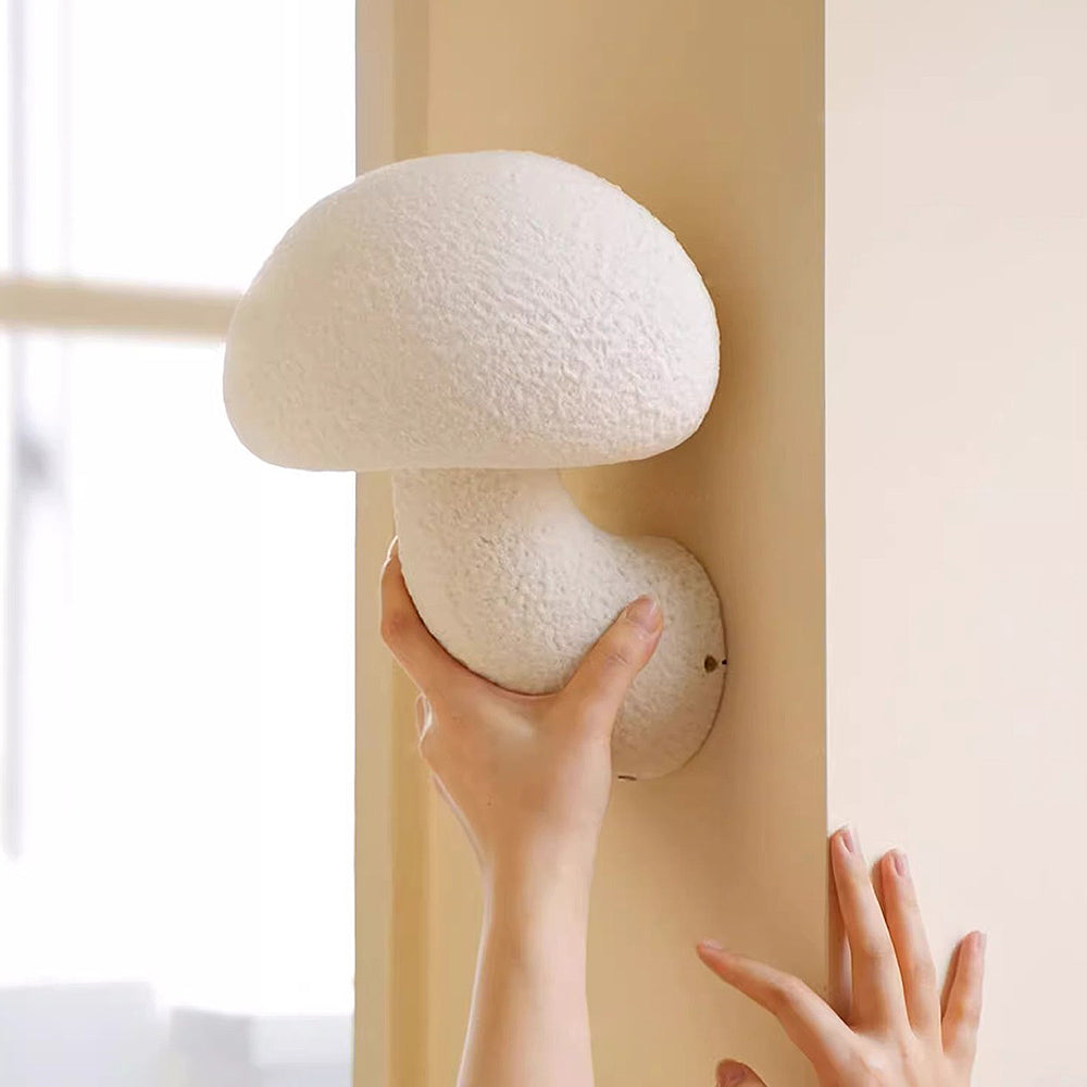 French Creative Cream Mushroom Wall Light