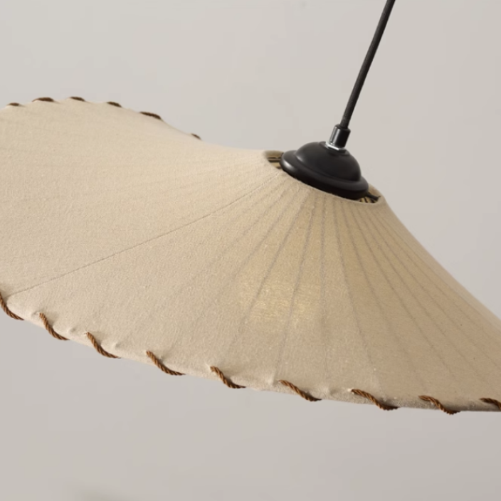 Vintage Lotus Leaf Fabric Pendant Light