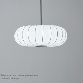 Pumpkin White Fabric Drum Pendant Light