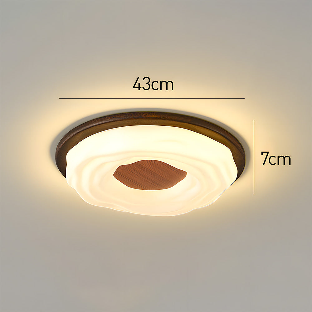 Walnut Color Simple LED Bedroom Ceiling Light