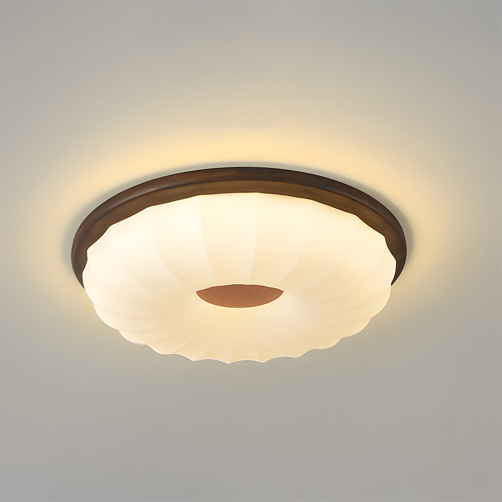 Walnut Color Simple LED Bedroom Ceiling Light