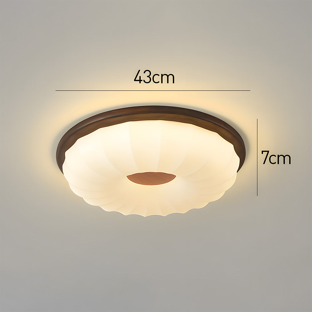 Walnut Color Simple LED Bedroom Ceiling Light