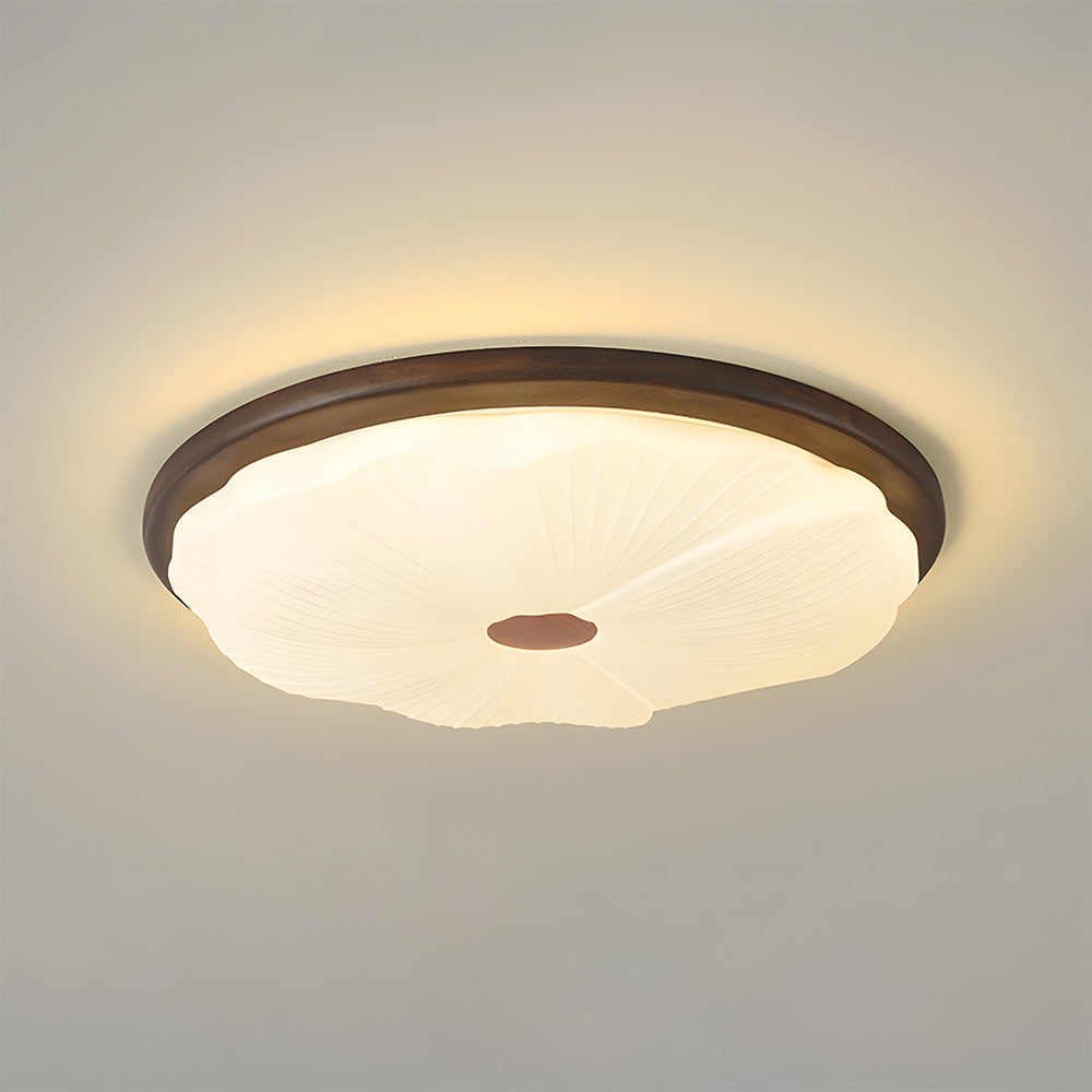 Walnut Color Simple LED Bedroom Ceiling Light