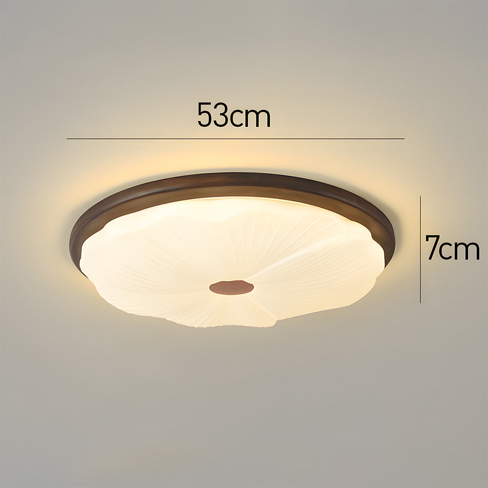 Walnut Color Simple LED Bedroom Ceiling Light