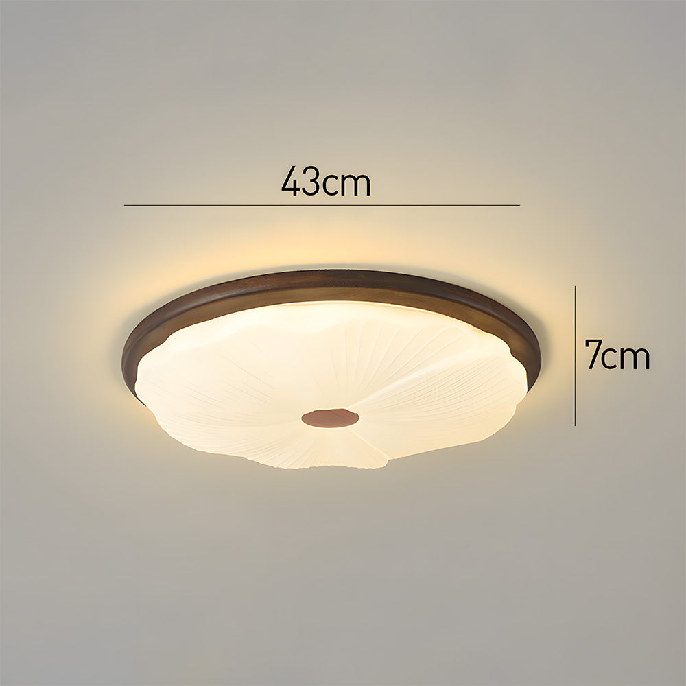 Walnut Color Simple LED Bedroom Ceiling Light