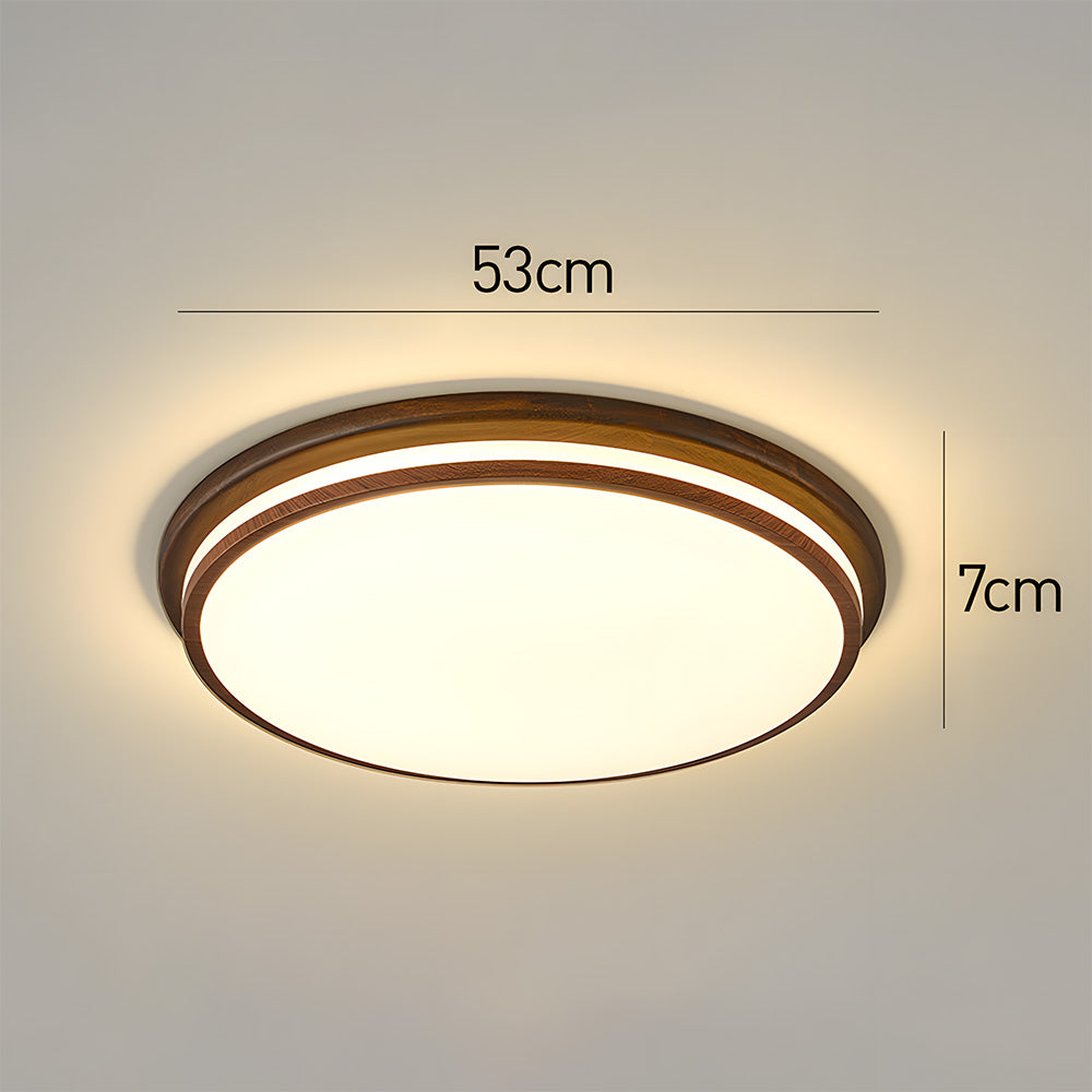 Walnut Color Simple LED Bedroom Ceiling Light