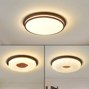 Walnut Color Simple LED Bedroom Ceiling Light