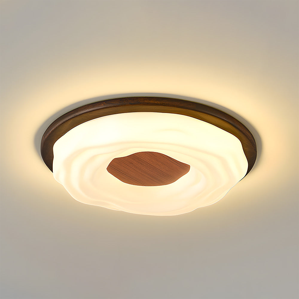 Walnut Color Simple LED Bedroom Ceiling Light