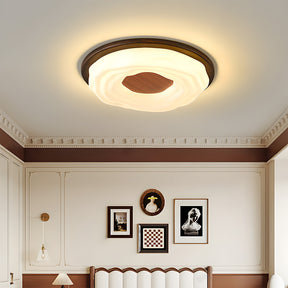 Walnut Color Simple LED Bedroom Ceiling Light