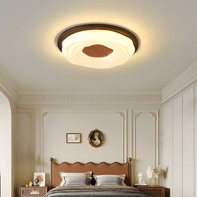 Walnut Color Simple LED Bedroom Ceiling Light