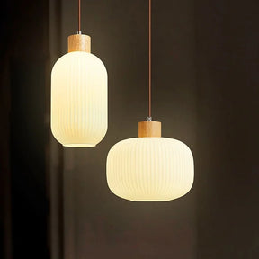 Vintage Lantern Glass Pendant Light