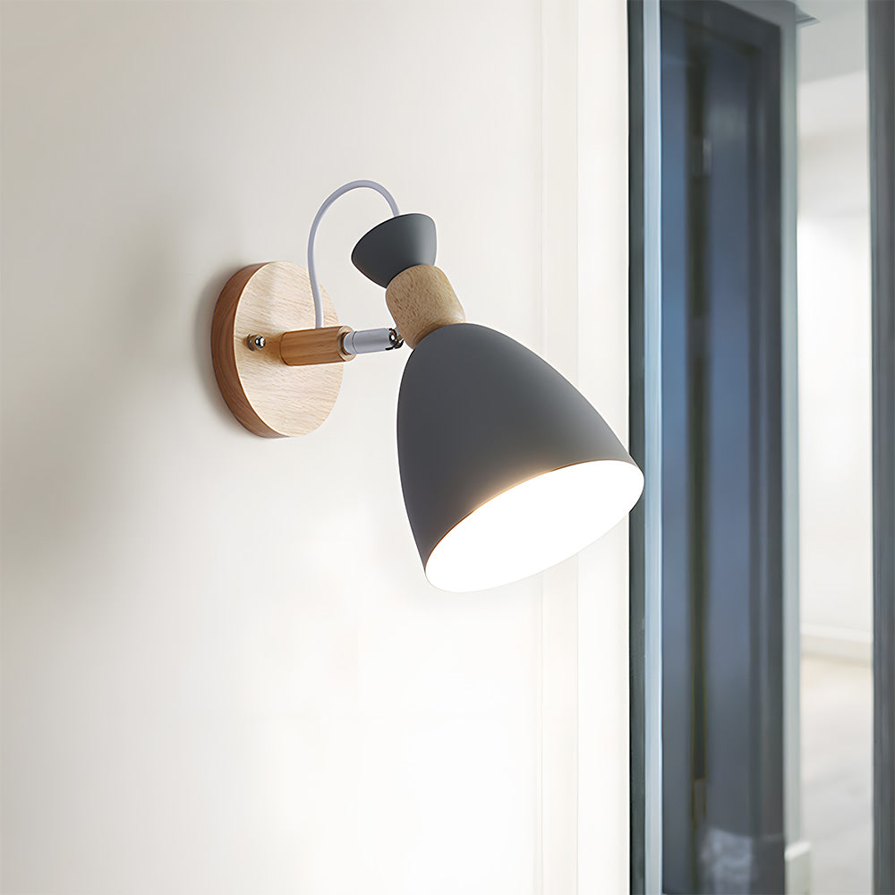 Nordic Design Style Wood Bedside Wall Lights