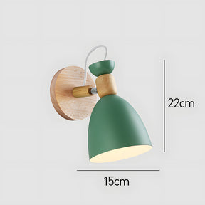 Nordic Design Style Wood Bedside Wall Lights