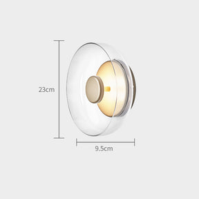 Modern Clear Round LED Glass Wall Sconce