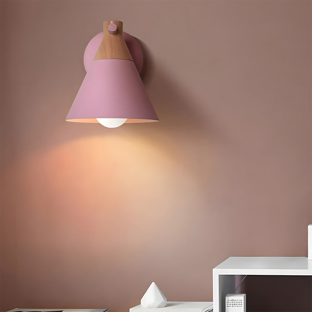 Creative cone-shaped wall light with a unique multi-color finish, ideal for adding flair to your walls.