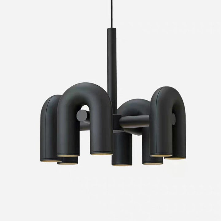 Morandi Creative Pipe Shaped LED Chandelier