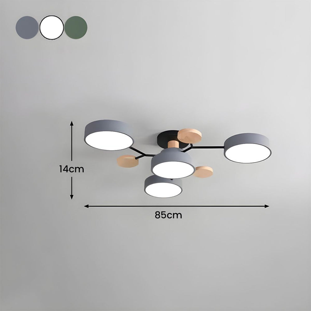 Creative Iron LED Semi-Flush Ceiling Light