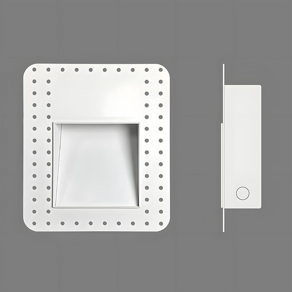 A contemporary LED wall light with embedded design, ideal for modern staircase lighting.