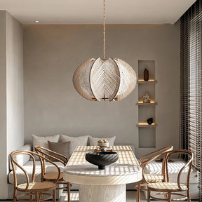 Retro Wooden Pendant Light Irregular Living Room Lamp
