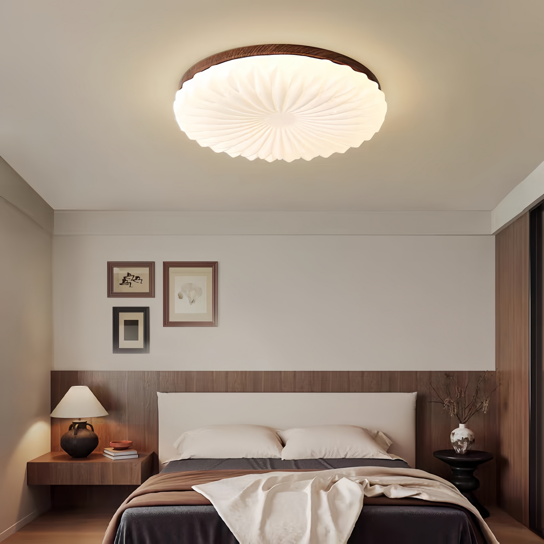 French Cream White Led Ceiling Light