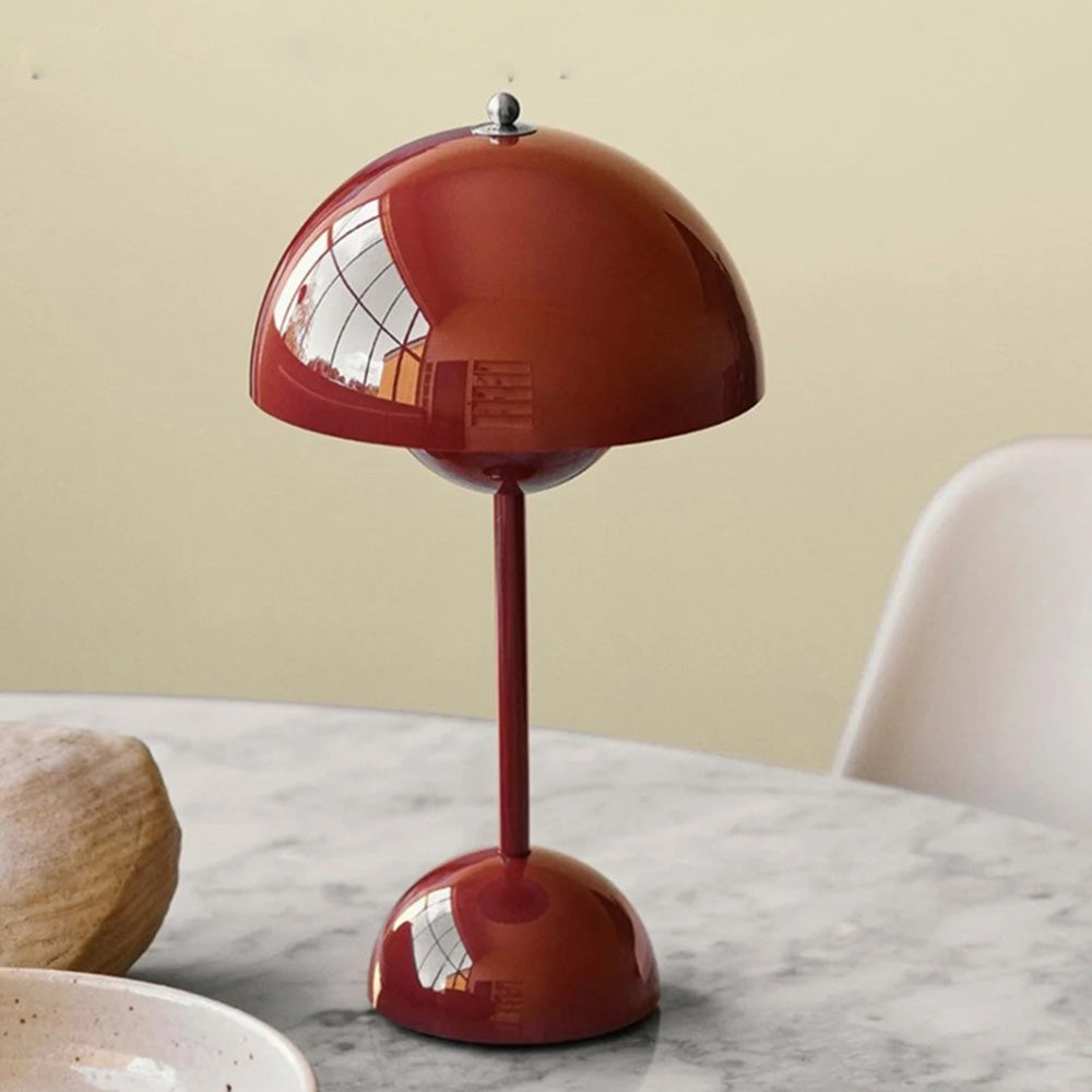 Orange/White Mini Glass Table Lamp Mushroom Desk Light Nordic