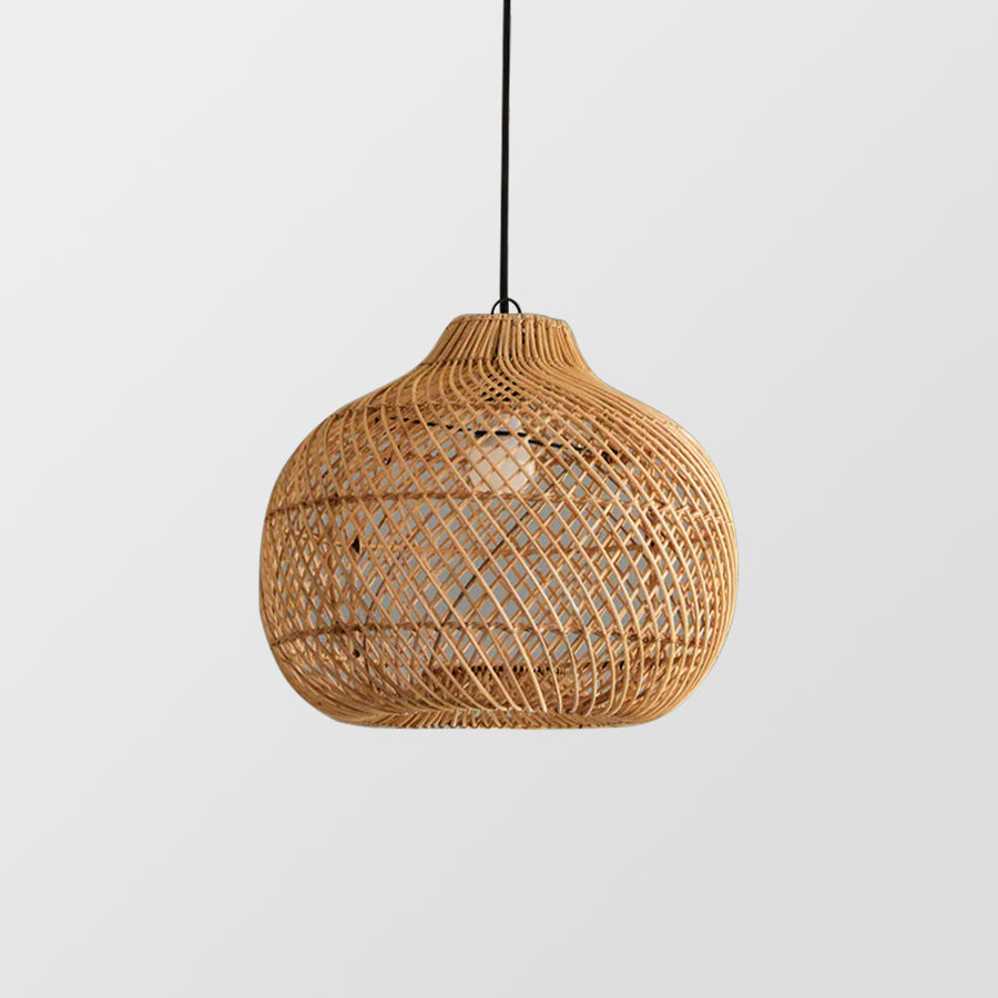 Lampsmodern Pendant Light Handmade Wicker Rustic Woven Pendant Lamp