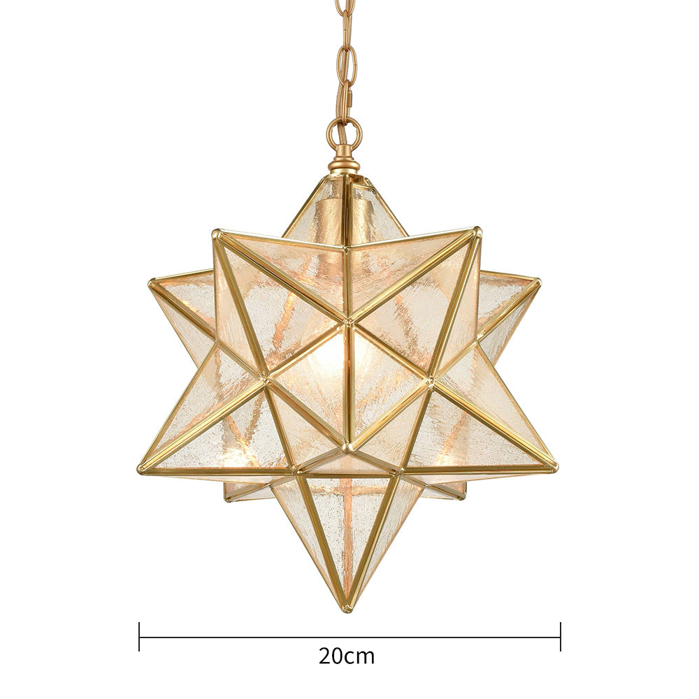 Decorative Star Shape Glass Hallway Pendant Light