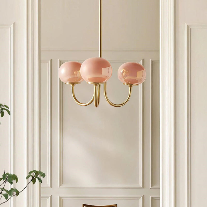 Lampsmodern Chandelier Bubble Pink Glass Marshmallow Pendant Light