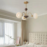 Modern Cream Glass Ribbed Chandelier -Homdiy