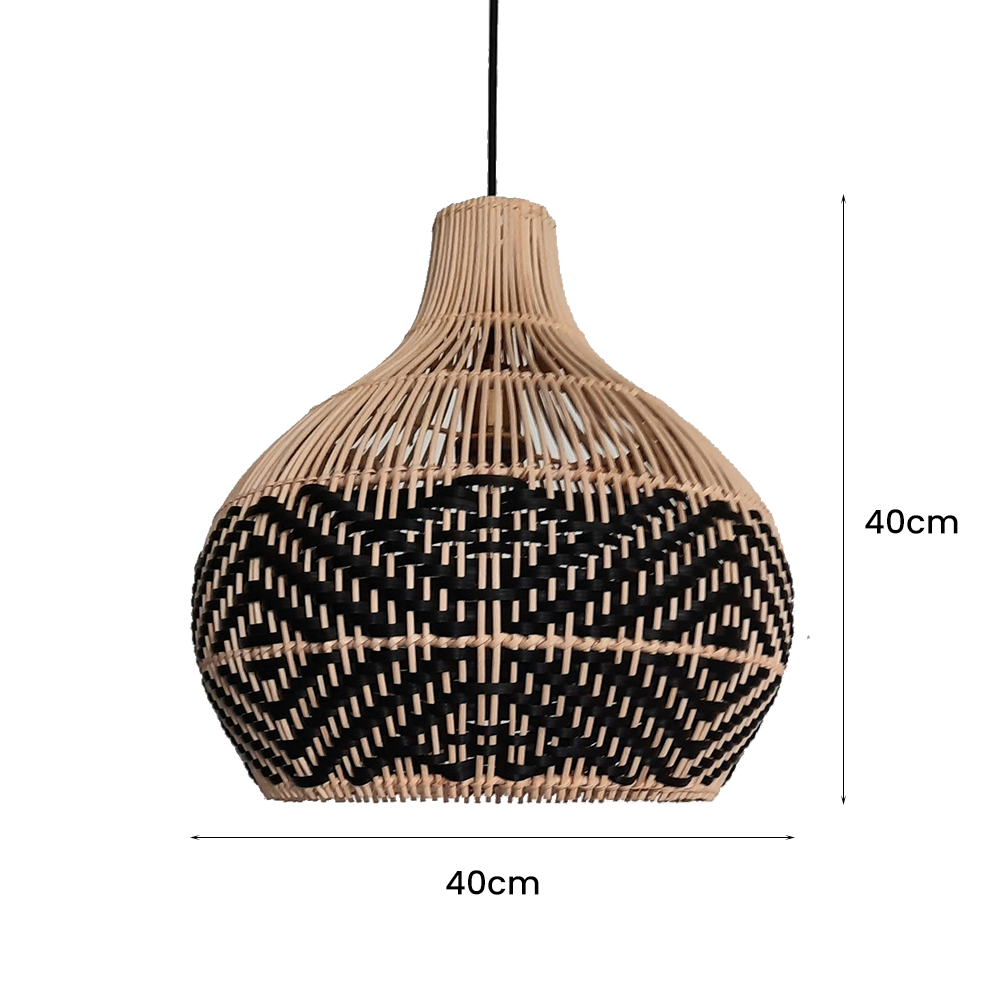 Vintage Farmhouse Handwoven Rattan Pendant Light -Homdiy