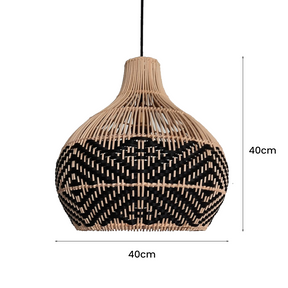 Vintage Farmhouse Handwoven Rattan Pendant Light -Homdiy