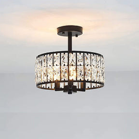 Mid-Century Crystal Glass Ceiling Lamp
