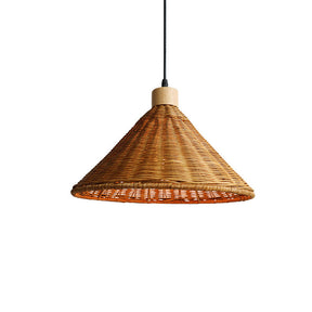 Brown Rattan Basket Pendant Lighting Fixture -Homdiy