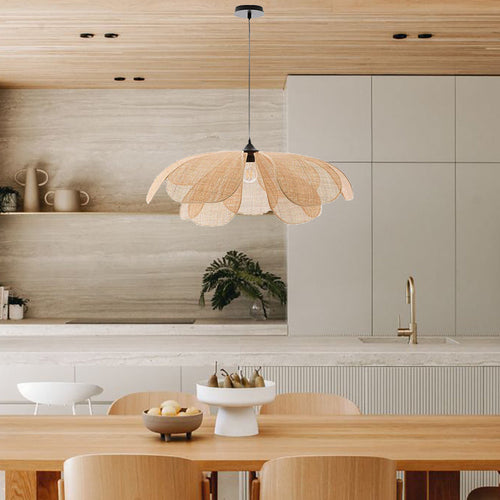 Lampsmodern Pendant Light Rattan Petal Ceiling Light Rustic Lamp Shade ...