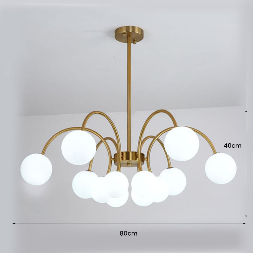 Gold Sputnik Shape Adjustable Arms Chandelier -Lampsmodern