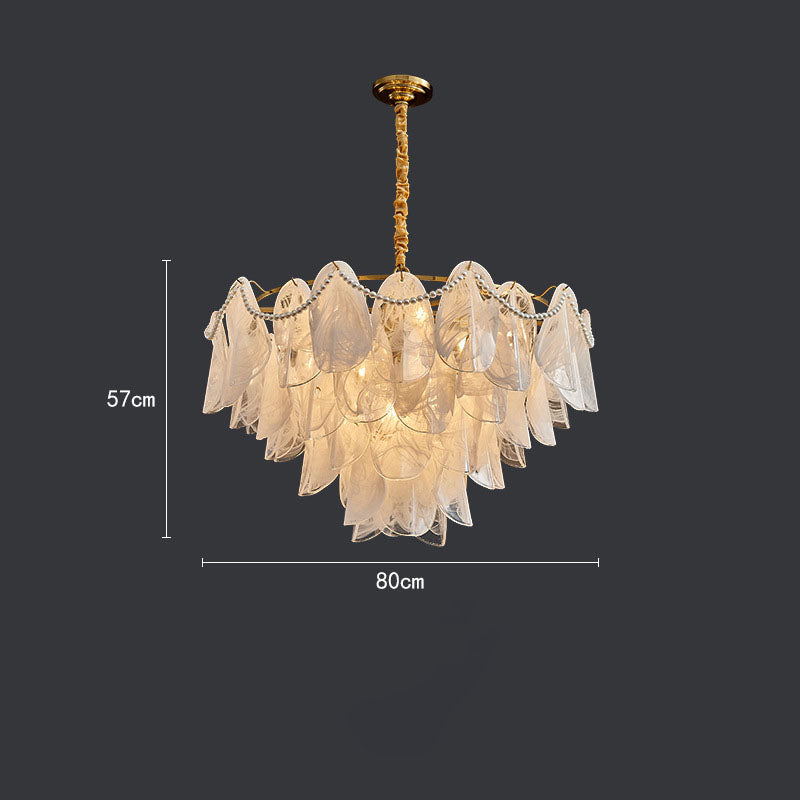 Contemporary Cloud-Inspired Frosted Glass Living Room Chandelier